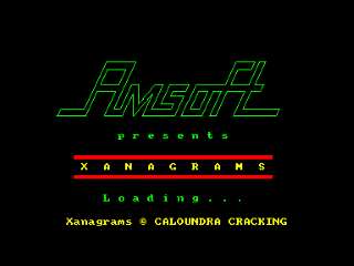 Xanagrams title screen for Amstrad CPC